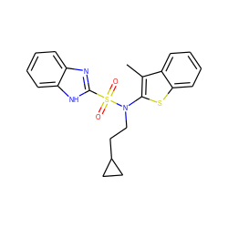 Cc1c(N(CCC2CC2)S(=O)(=O)c2nc3ccccc3[nH]2)sc2ccccc12 ZINC000115230470