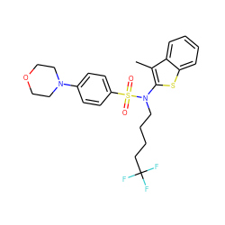 Cc1c(N(CCCCC(F)(F)F)S(=O)(=O)c2ccc(N3CCOCC3)cc2)sc2ccccc12 ZINC000115230650