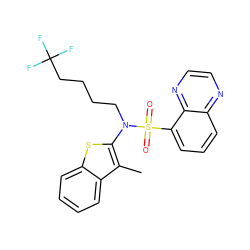 Cc1c(N(CCCCC(F)(F)F)S(=O)(=O)c2cccc3nccnc23)sc2ccccc12 ZINC000115233328