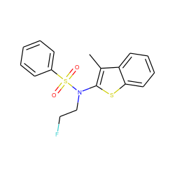 Cc1c(N(CCF)S(=O)(=O)c2ccccc2)sc2ccccc12 ZINC000115231794