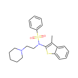 Cc1c(N(CCN2CCCCC2)S(=O)(=O)c2ccccc2)sc2ccccc12 ZINC000115234067