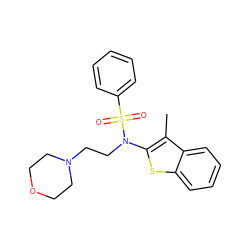 Cc1c(N(CCN2CCOCC2)S(=O)(=O)c2ccccc2)sc2ccccc12 ZINC000115229877