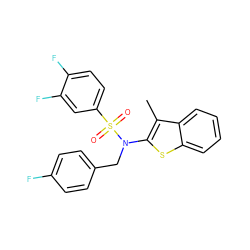 Cc1c(N(Cc2ccc(F)cc2)S(=O)(=O)c2ccc(F)c(F)c2)sc2ccccc12 ZINC000115232322