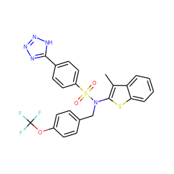 Cc1c(N(Cc2ccc(OC(F)(F)F)cc2)S(=O)(=O)c2ccc(-c3nnn[nH]3)cc2)sc2ccccc12 ZINC000115231993