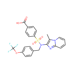 Cc1c(N(Cc2ccc(OC(F)(F)F)cc2)S(=O)(=O)c2ccc(C(=O)O)cc2)nc2ccccn12 ZINC000150286028