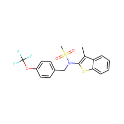 Cc1c(N(Cc2ccc(OC(F)(F)F)cc2)S(C)(=O)=O)sc2ccccc12 ZINC000115233485