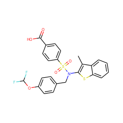 Cc1c(N(Cc2ccc(OC(F)F)cc2)S(=O)(=O)c2ccc(C(=O)O)cc2)sc2ccccc12 ZINC000115233198