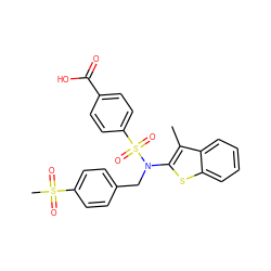 Cc1c(N(Cc2ccc(S(C)(=O)=O)cc2)S(=O)(=O)c2ccc(C(=O)O)cc2)sc2ccccc12 ZINC000115236222