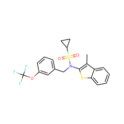 Cc1c(N(Cc2cccc(OC(F)(F)F)c2)S(=O)(=O)C2CC2)sc2ccccc12 ZINC000115233514