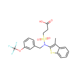 Cc1c(N(Cc2cccc(OC(F)(F)F)c2)S(=O)(=O)CCC(=O)O)sc2ccccc12 ZINC000115232882