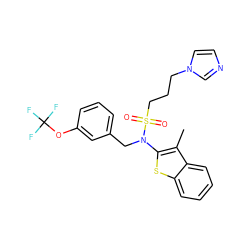 Cc1c(N(Cc2cccc(OC(F)(F)F)c2)S(=O)(=O)CCCn2ccnc2)sc2ccccc12 ZINC000115234968