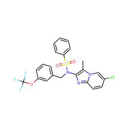 Cc1c(N(Cc2cccc(OC(F)(F)F)c2)S(=O)(=O)c2ccccc2)nc2ccc(Cl)cn12 ZINC000167641120