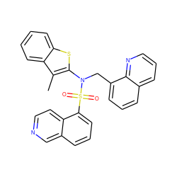 Cc1c(N(Cc2cccc3cccnc23)S(=O)(=O)c2cccc3cnccc23)sc2ccccc12 ZINC000115230633