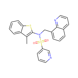 Cc1c(N(Cc2cccc3cccnc23)S(=O)(=O)c2cccnc2)sc2ccccc12 ZINC000115233499