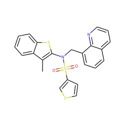 Cc1c(N(Cc2cccc3cccnc23)S(=O)(=O)c2ccsc2)sc2ccccc12 ZINC000115233299