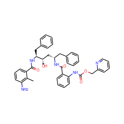 Cc1c(N)cccc1C(=O)N[C@@H](Cc1ccccc1)[C@@H](O)C[C@H](Cc1ccccc1)NC(=O)c1ccccc1NC(=O)OCc1ccccn1 ZINC000027103314