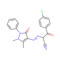 Cc1c(N=NC(C#N)C(=O)c2ccc(Cl)cc2)c(=O)n(-c2ccccc2)n1C ZINC000299813103