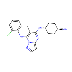 Cc1c(N[C@H]2CC[C@H](N)CC2)nc2ccnn2c1Nc1ccccc1Cl ZINC000254091737