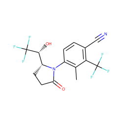 Cc1c(N2C(=O)CC[C@@H]2[C@@H](O)C(F)(F)F)ccc(C#N)c1C(F)(F)F ZINC000115765831