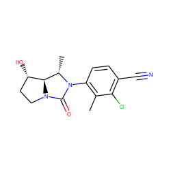 Cc1c(N2C(=O)N3CC[C@H](O)[C@H]3[C@@H]2C)ccc(C#N)c1Cl ZINC000014967213