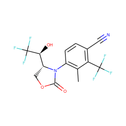 Cc1c(N2C(=O)OC[C@@H]2[C@H](O)C(F)(F)F)ccc(C#N)c1C(F)(F)F ZINC000115763888