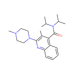 Cc1c(N2CCN(C)CC2)nc2ccccc2c1C(=O)N(C(C)C)C(C)C ZINC000013644272