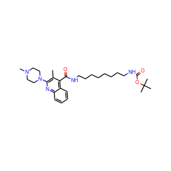 Cc1c(N2CCN(C)CC2)nc2ccccc2c1C(=O)NCCCCCCCCNC(=O)OC(C)(C)C ZINC000084615666