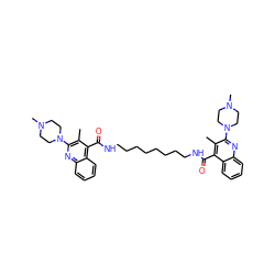 Cc1c(N2CCN(C)CC2)nc2ccccc2c1C(=O)NCCCCCCCCNC(=O)c1c(C)c(N2CCN(C)CC2)nc2ccccc12 ZINC000084619874