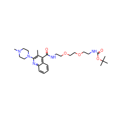 Cc1c(N2CCN(C)CC2)nc2ccccc2c1C(=O)NCCOCCOCCNC(=O)OC(C)(C)C ZINC000084615668