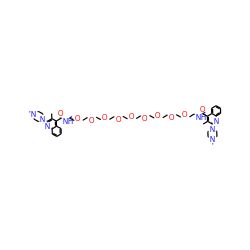 Cc1c(N2CCN(C)CC2)nc2ccccc2c1C(=O)NCCOCCOCCOCCOCCOCCOCCOCCOCCOCCNC(=O)c1c(C)c(N2CCN(C)CC2)nc2ccccc12 ZINC000150528716