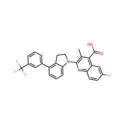 Cc1c(N2CCc3c(-c4cccc(C(F)(F)F)c4)cccc32)nc2ccc(F)cc2c1C(=O)O ZINC000001890890