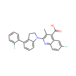 Cc1c(N2CCc3c(-c4ccccc4F)cccc32)nc2ccc(F)cc2c1C(=O)O ZINC000001890887