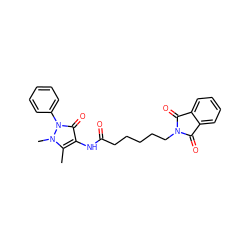 Cc1c(NC(=O)CCCCCN2C(=O)c3ccccc3C2=O)c(=O)n(-c2ccccc2)n1C ZINC000002680404