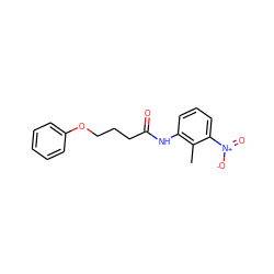 Cc1c(NC(=O)CCCOc2ccccc2)cccc1[N+](=O)[O-] ZINC000002651364