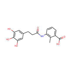 Cc1c(NC(=O)CCc2cc(O)c(O)c(O)c2)cccc1C(=O)O ZINC000035269405