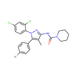 Cc1c(NC(=O)N2CCCCC2)nn(-c2ccc(Cl)cc2Cl)c1-c1ccc(Br)cc1 ZINC000098084460