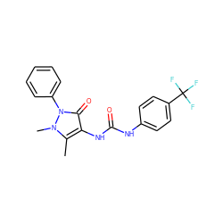 Cc1c(NC(=O)Nc2ccc(C(F)(F)F)cc2)c(=O)n(-c2ccccc2)n1C ZINC000020154027