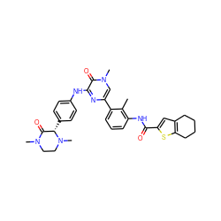 Cc1c(NC(=O)c2cc3c(s2)CCCC3)cccc1-c1cn(C)c(=O)c(Nc2ccc([C@H]3C(=O)N(C)CCN3C)cc2)n1 ZINC000059185873