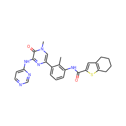 Cc1c(NC(=O)c2cc3c(s2)CCCC3)cccc1-c1cn(C)c(=O)c(Nc2ccncn2)n1 ZINC000299871393