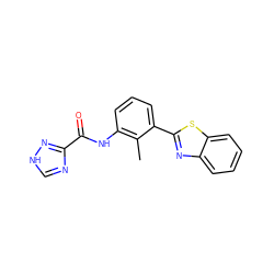 Cc1c(NC(=O)c2nc[nH]n2)cccc1-c1nc2ccccc2s1 ZINC000005730207