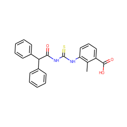 Cc1c(NC(=S)NC(=O)C(c2ccccc2)c2ccccc2)cccc1C(=O)O ZINC000001160487