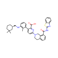 Cc1c(NC[C@@H]2CCCC(C)(C)C2)cccc1-c1ccc(N2CCc3cccc(C(=O)Nc4nc5ccccc5s4)c3C2)nc1C(=O)O ZINC001772587188