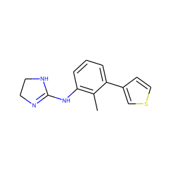 Cc1c(NC2=NCCN2)cccc1-c1ccsc1 ZINC000013487091