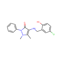 Cc1c(NCc2cc(Cl)ccc2O)c(=O)n(-c2ccccc2)n1C ZINC000000547929