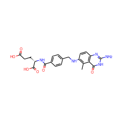 Cc1c(NCc2ccc(C(=O)N[C@@H](CCC(=O)O)C(=O)O)cc2)ccc2nc(N)[nH]c(=O)c12 ZINC000001565328