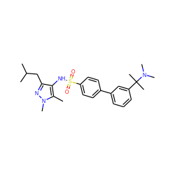 Cc1c(NS(=O)(=O)c2ccc(-c3cccc(C(C)(C)N(C)C)c3)cc2)c(CC(C)C)nn1C ZINC000199947445