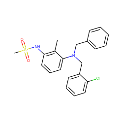 Cc1c(NS(C)(=O)=O)cccc1N(Cc1ccccc1)Cc1ccccc1Cl ZINC000026290680