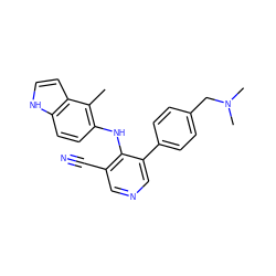 Cc1c(Nc2c(C#N)cncc2-c2ccc(CN(C)C)cc2)ccc2[nH]ccc12 ZINC000045323181