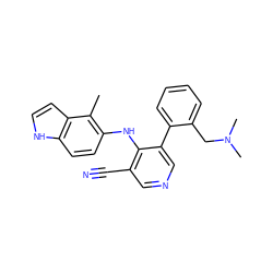 Cc1c(Nc2c(C#N)cncc2-c2ccccc2CN(C)C)ccc2[nH]ccc12 ZINC000045244902