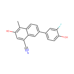 Cc1c(O)cc(C#N)c2cc(-c3ccc(O)c(F)c3)ccc12 ZINC000013645168